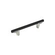 5-1/16" Anberlin Two Tone Cabinet Pull Matte Black - Satin Nickel, , large image number 0
