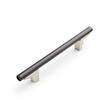 5-1/16" Anberlin Two Tone Cabinet Pull Matte Black - Satin Nickel, , large image number 0