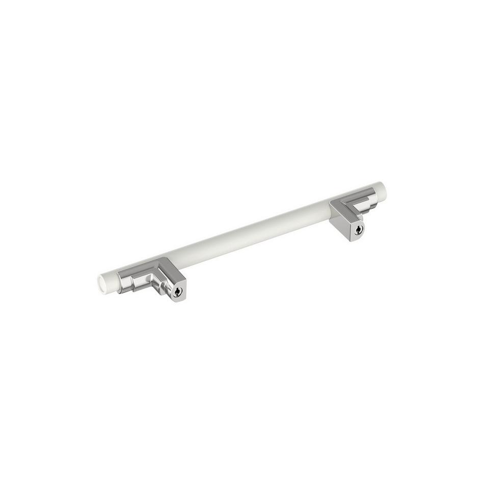 5-1/16" Anberlin Two Tone Cabinet Pull Matte White - Polished Chrome, , large image number 3