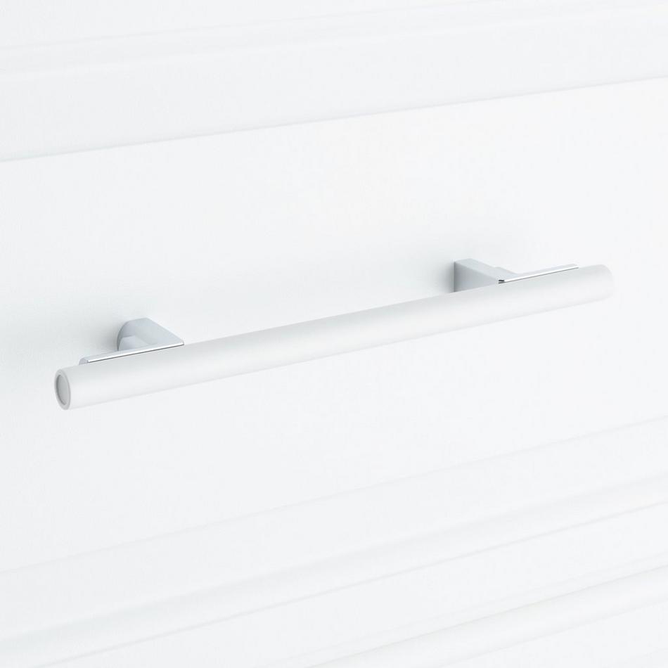 5-1/16" Anberlin Two Tone Cabinet Pull Matte White - Polished Chrome, , large image number 5