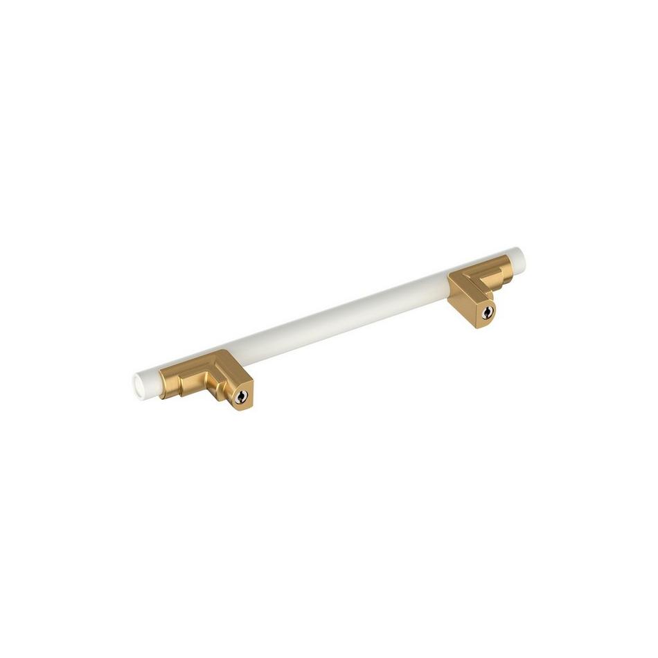 5-1/16" Anberlin Two Tone Cabinet Pull Matte White - Champagne Bronze, , large image number 3