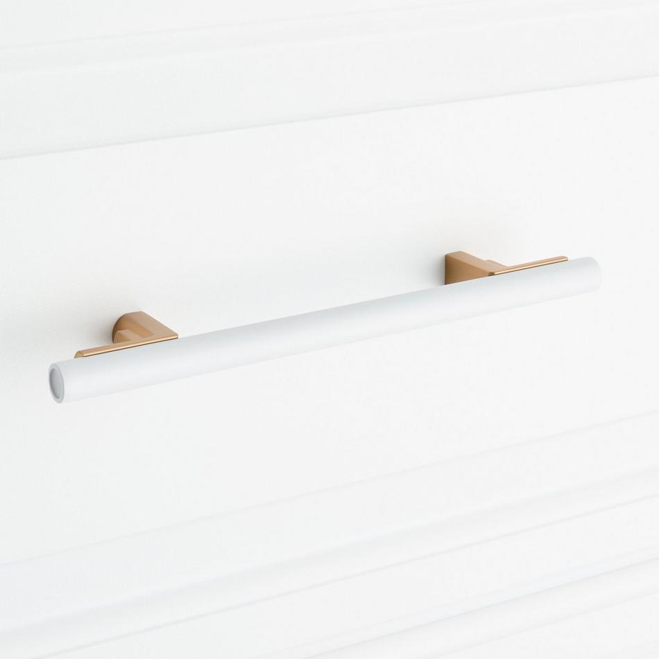 5-1/16" Anberlin Two Tone Cabinet Pull Matte White - Champagne Bronze, , large image number 5