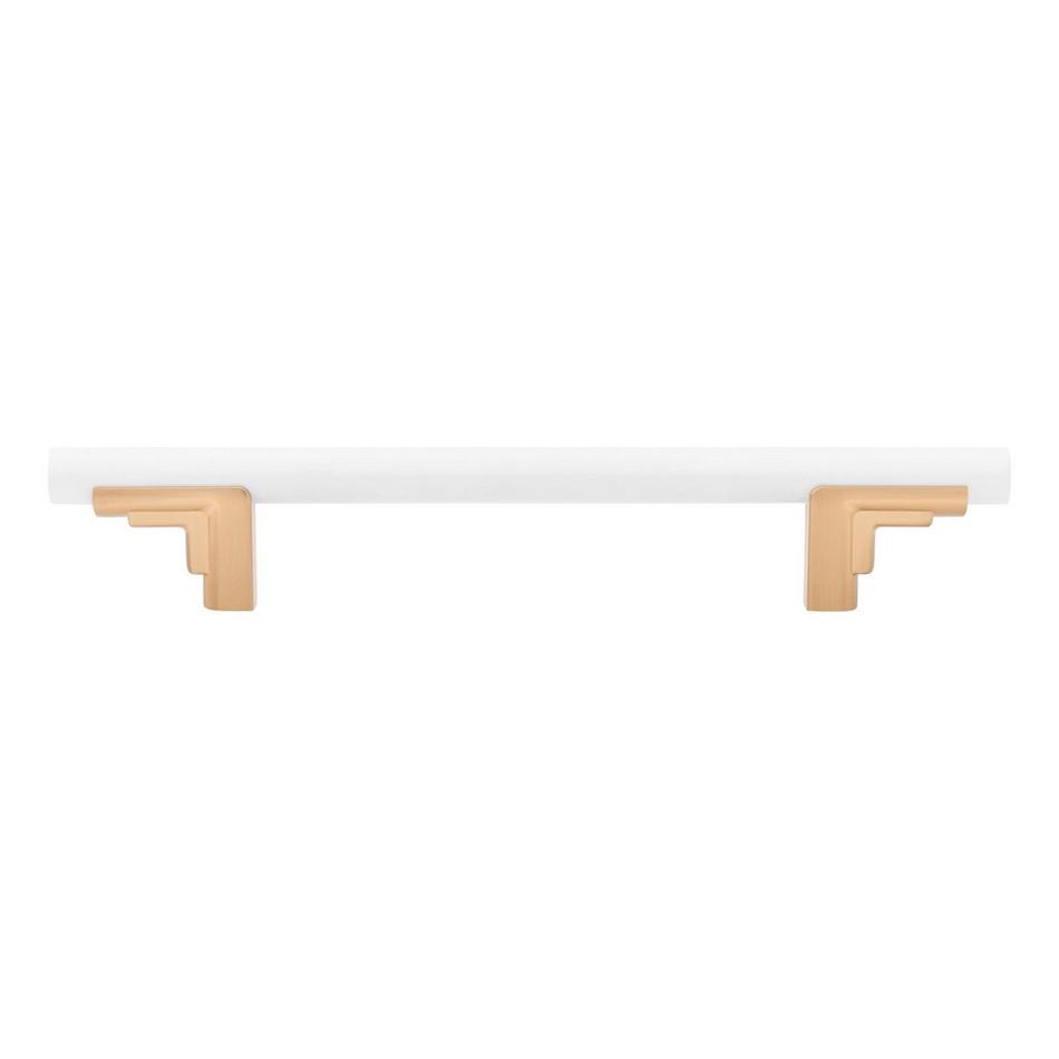 5-1/16" Anberlin Two Tone Cabinet Pull Matte White - Champagne Bronze, , large image number 2