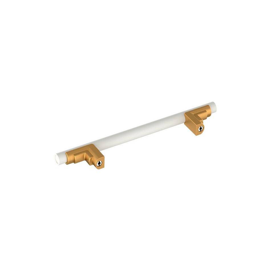 5-1/16" Anberlin Two Tone Cabinet Pull Matte White - Brushed Gold, , large image number 3