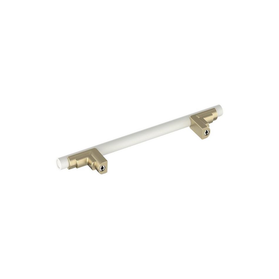 5-1/16" Anberlin Two Tone Cabinet Pull Matte White - Golden Champagne, , large image number 3