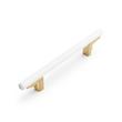 5-1/16" Anberlin Two Tone Cabinet Pull Matte White - Golden Champagne, , large image number 0
