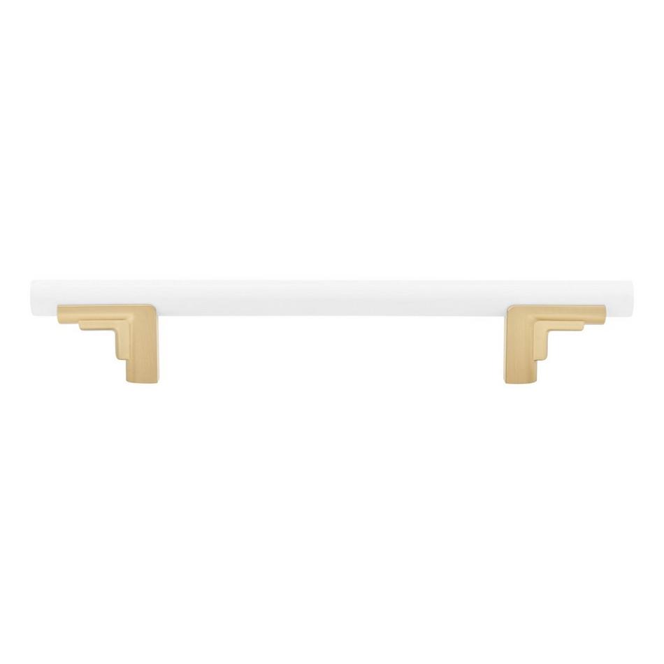 5-1/16" Anberlin Two Tone Cabinet Pull Matte White - Golden Champagne, , large image number 2