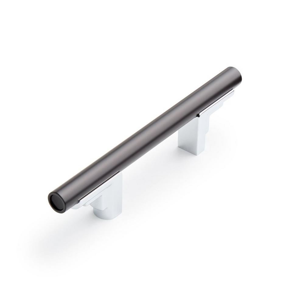 3-3/4" Anberlin Two Tone Cabinet Pull Matte Black - Polished Chrome, , large image number 0