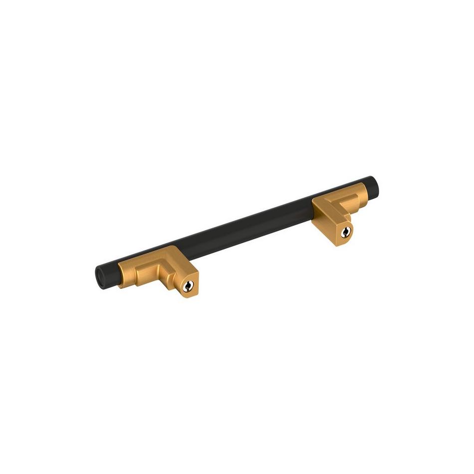 3-3/4" Anberlin Two Tone Cabinet Pull Matte Black - Brushed Gold, , large image number 3