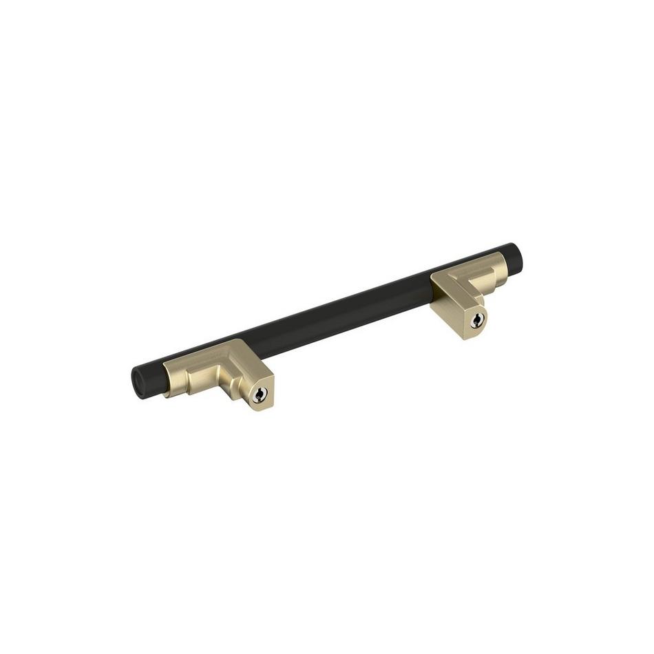 3-3/4" Anberlin Two Tone Cabinet Pull Matte Black - Golden Champagne, , large image number 3