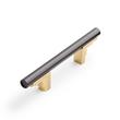 3-3/4" Anberlin Two Tone Cabinet Pull Matte Black - Golden Champagne, , large image number 0