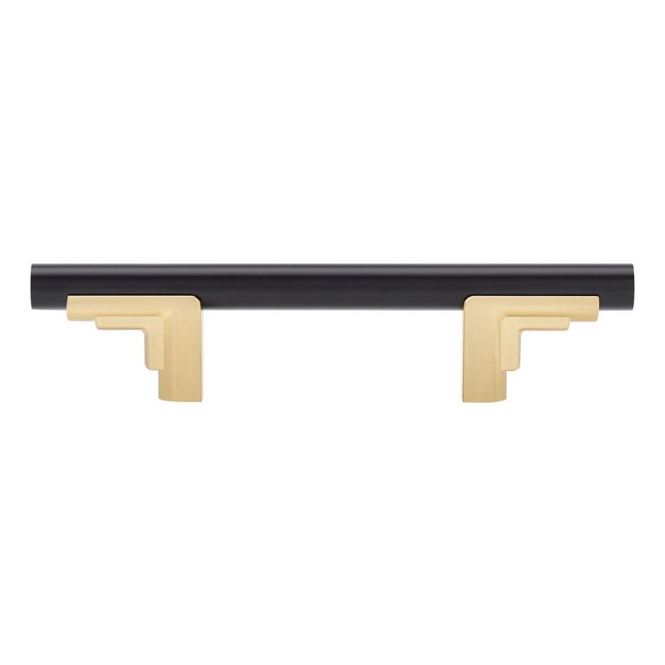 3-3/4" Anberlin Two Tone Cabinet Pull Matte Black - Golden Champagne, , large image number 2