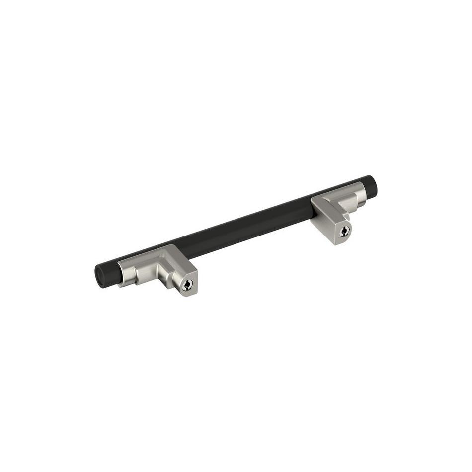 3-3/4" Anberlin Two Tone Cabinet Pull Matte Black - Satin Nickel, , large image number 2