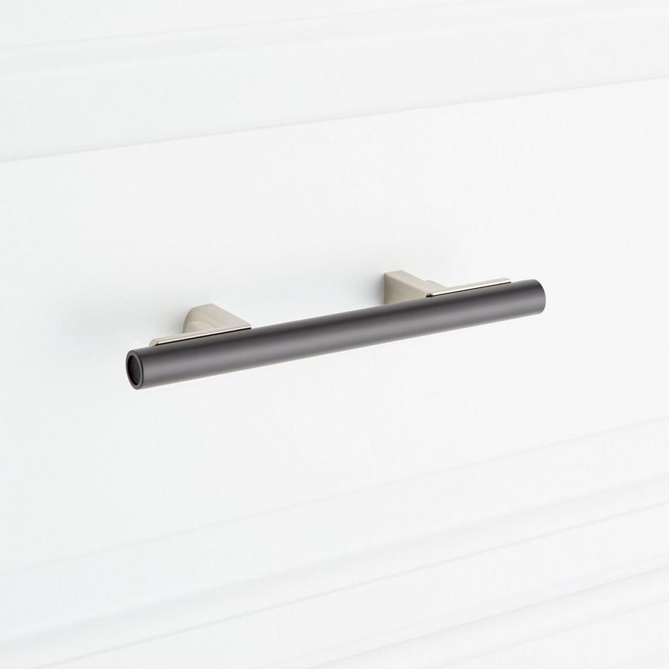 3-3/4" Anberlin Two Tone Cabinet Pull Matte Black - Satin Nickel, , large image number 5