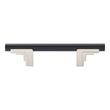3-3/4" Anberlin Two Tone Cabinet Pull Matte Black - Satin Nickel, , large image number 2
