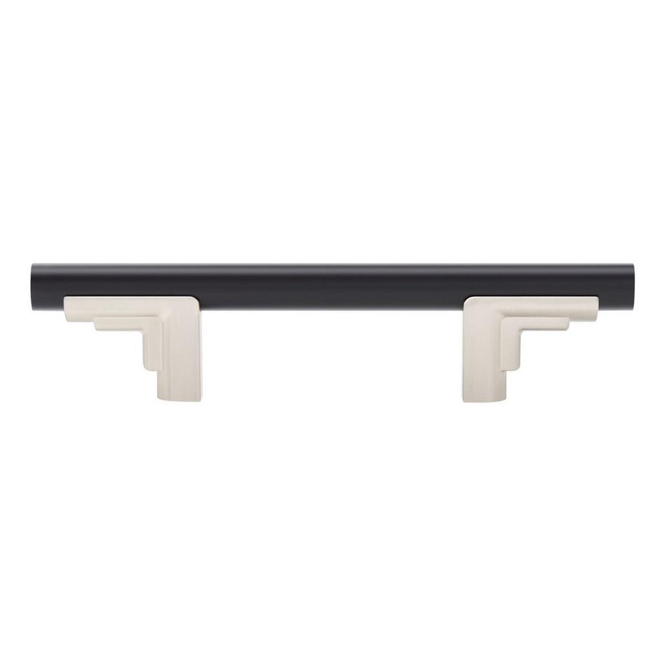 3-3/4" Anberlin Two Tone Cabinet Pull Matte Black - Satin Nickel, , large image number 2