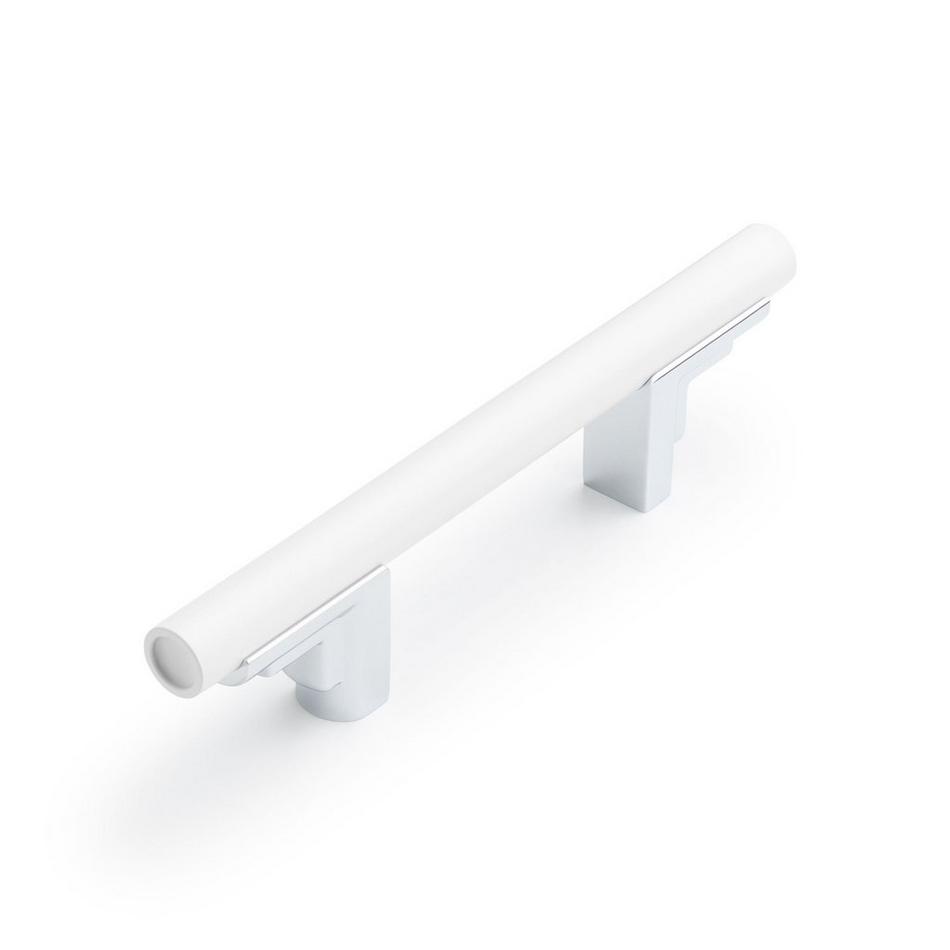 3-3/4" Anberlin Two Tone Cabinet Pull Matte White - Polished Chrome, , large image number 0
