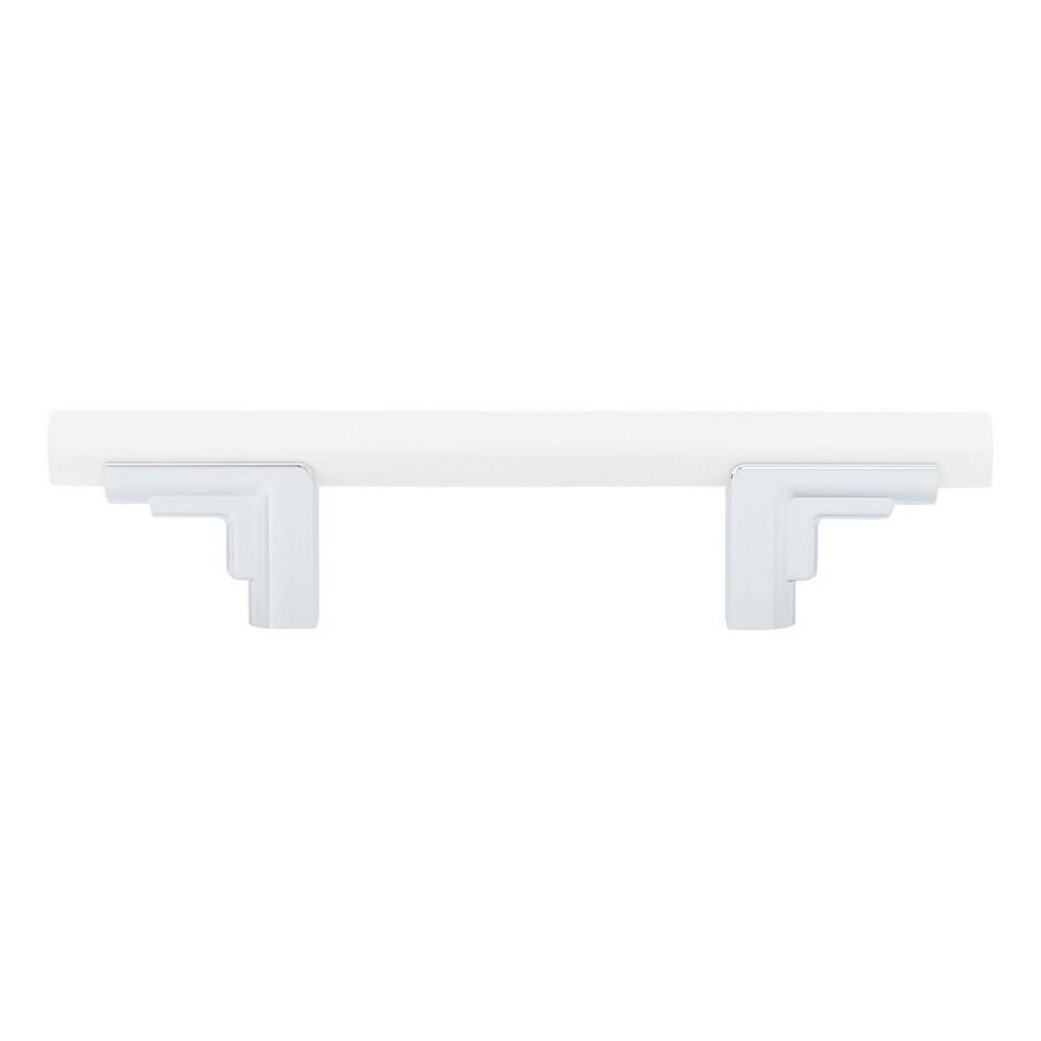 3-3/4" Anberlin Two Tone Cabinet Pull Matte White - Polished Chrome, , large image number 2