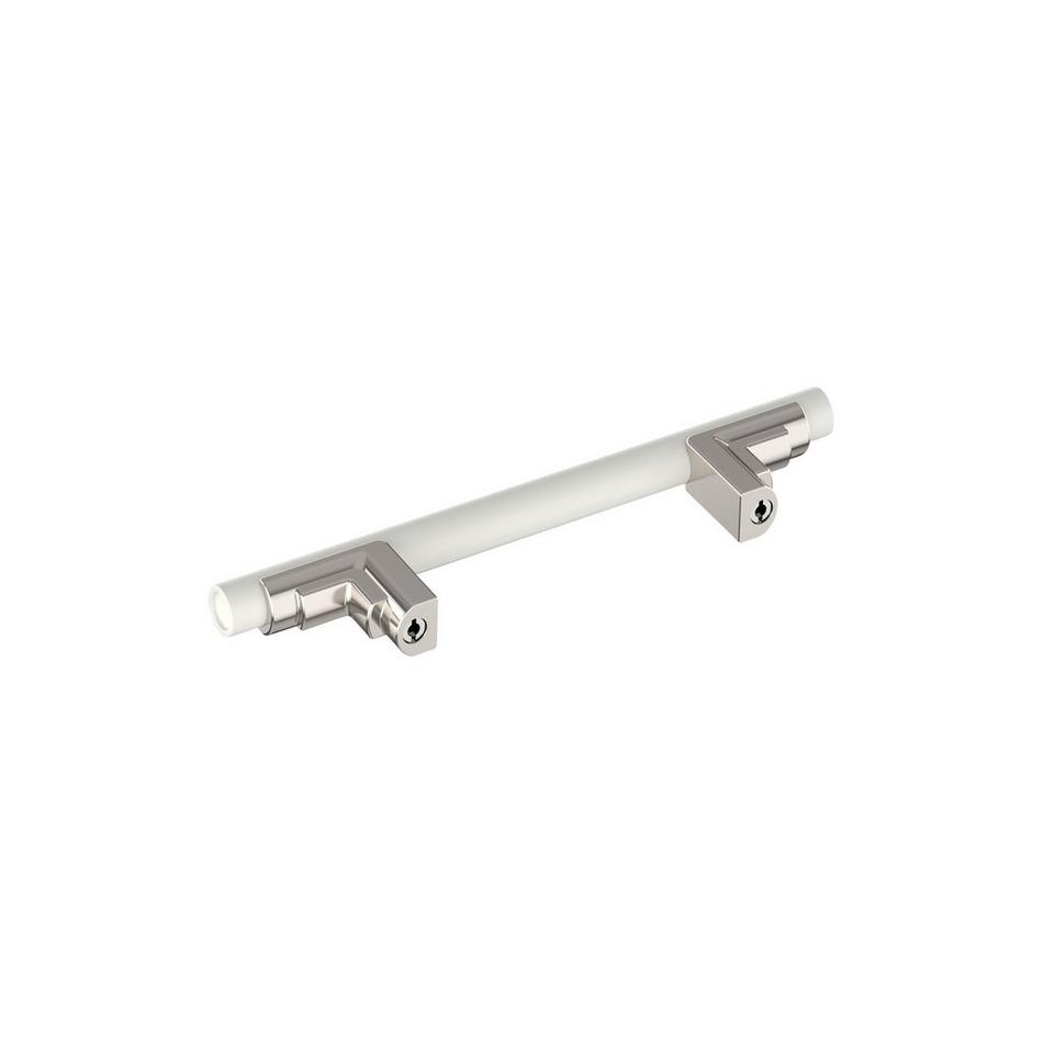 3-3/4" Anberlin Two Tone Cabinet Pull Matte White - Polished Nickel, , large image number 3