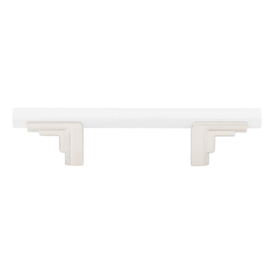3-3/4" Anberlin Two Tone Cabinet Pull Matte White - Polished Nickel, , large image number 2