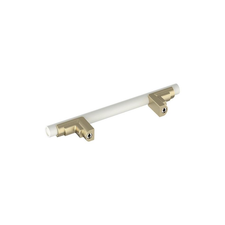3-3/4" Anberlin Two Tone Cabinet Pull Matte White - Golden Champagne, , large image number 3