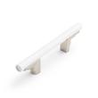 3-3/4" Anberlin Two Tone Cabinet Pull Matte White - Satin Nickel, , large image number 0