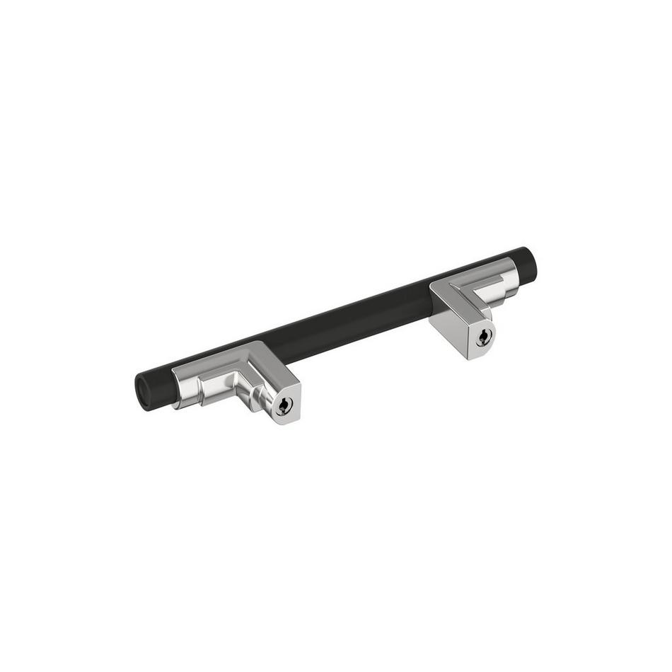 3" Anberlin Two Tone Cabinet Pull Matte Black - Polished Chrome, , large image number 3
