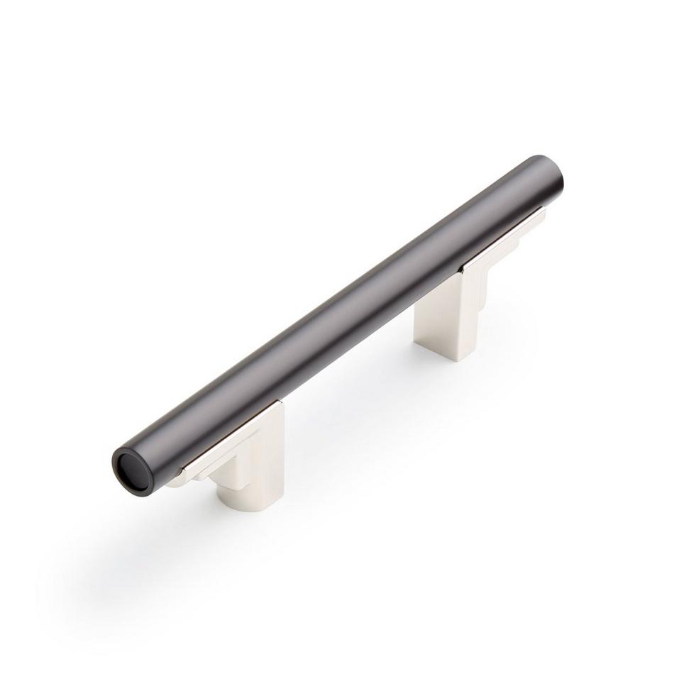 3" Anberlin Two Tone Cabinet Pull Matte Black - Polished Nickel, , large image number 0