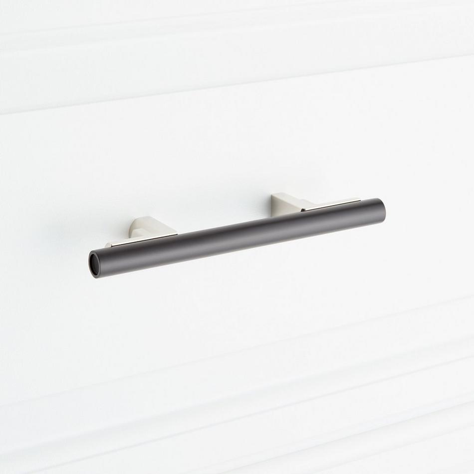 3" Anberlin Two Tone Cabinet Pull Matte Black - Polished Nickel, , large image number 5