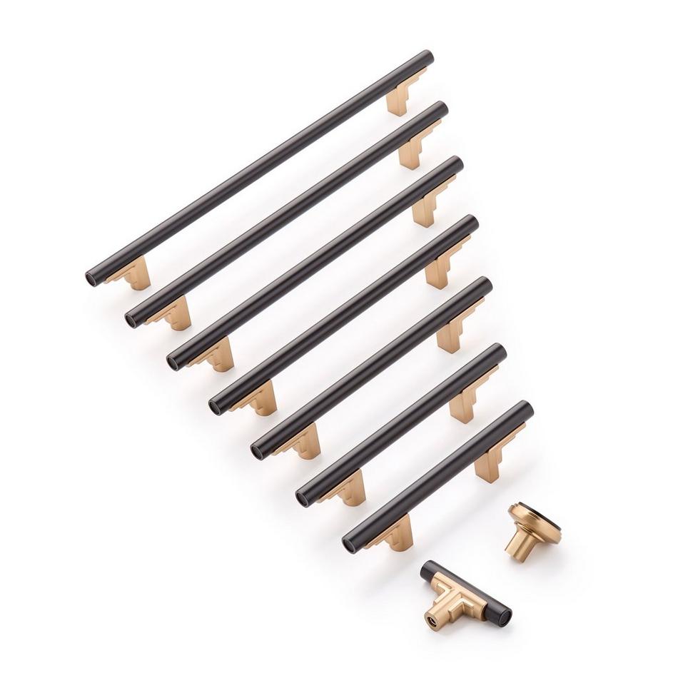 3" Anberlin Two Tone Cabinet Pull Matte Black - Champagne Bronze, , large image number 1