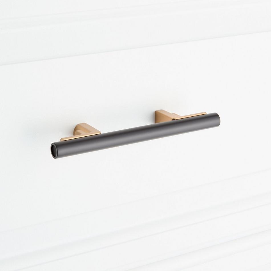3" Anberlin Two Tone Cabinet Pull Matte Black - Champagne Bronze, , large image number 5