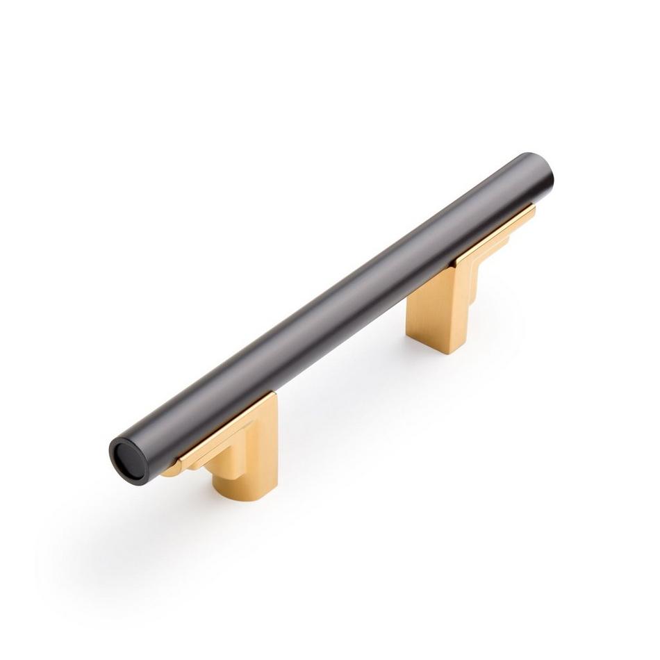 3" Anberlin Two Tone Cabinet Pull Matte Black - Brushed Gold, , large image number 0
