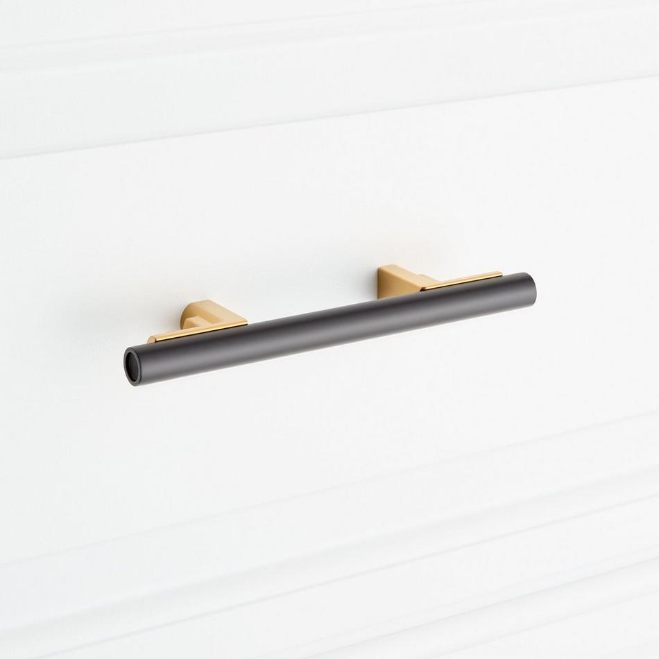 3" Anberlin Two Tone Cabinet Pull Matte Black - Brushed Gold, , large image number 5