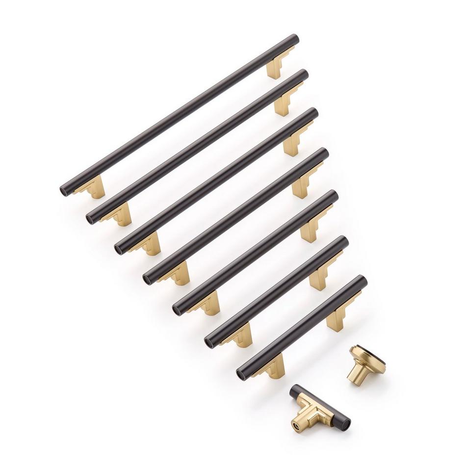 3" Anberlin Two Tone Cabinet Pull Matte Black - Golden Champagne, , large image number 1