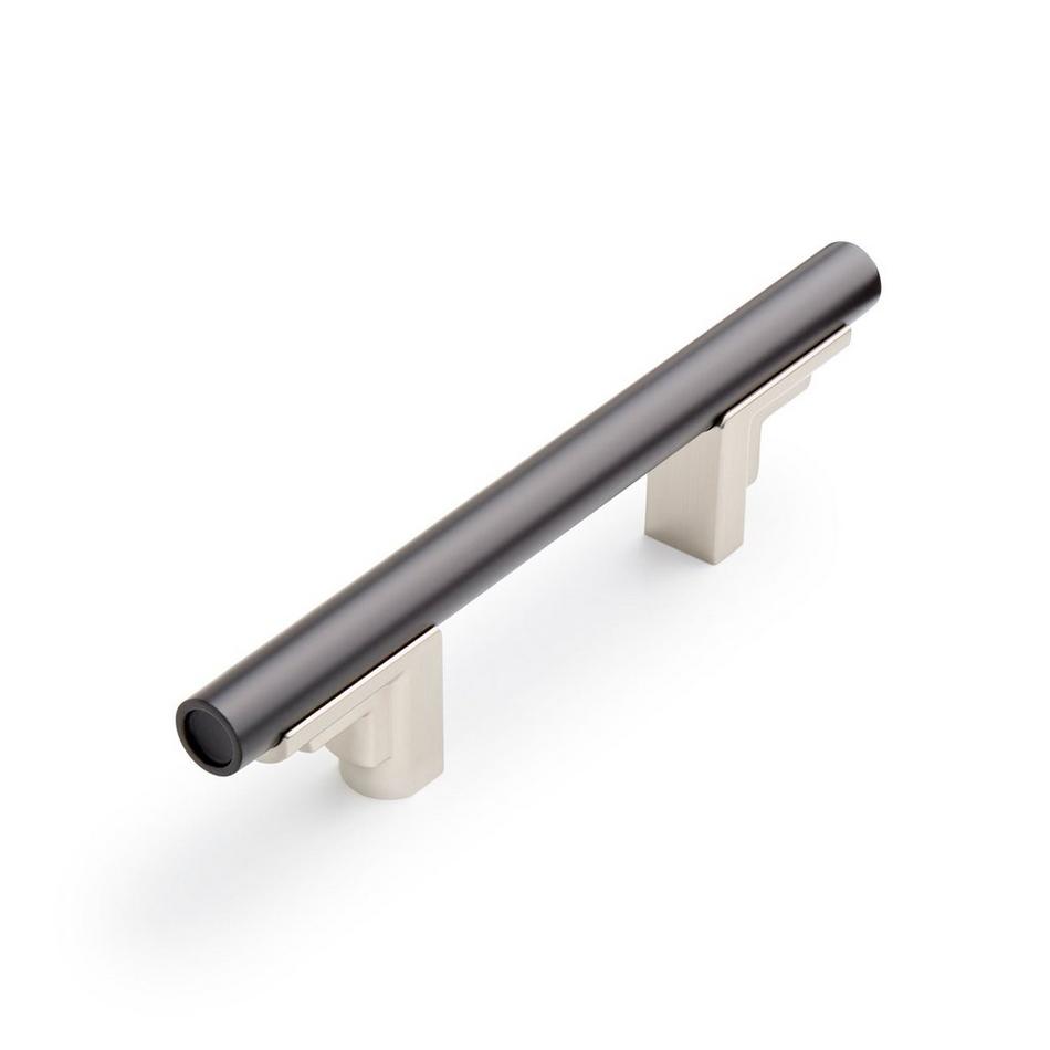 3" Anberlin Two Tone Cabinet Pull Matte Black - Satin Nickel, , large image number 0