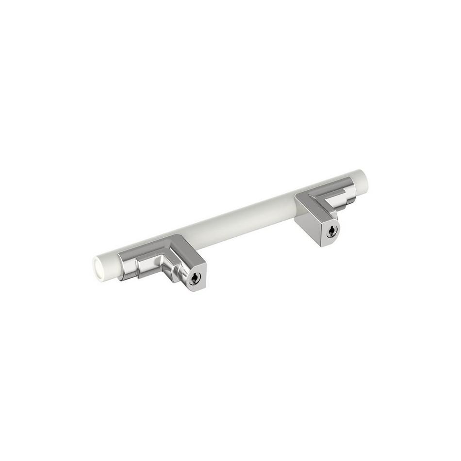 3" Anberlin Two Tone Cabinet Pull Matte White - Polished Chrome, , large image number 3