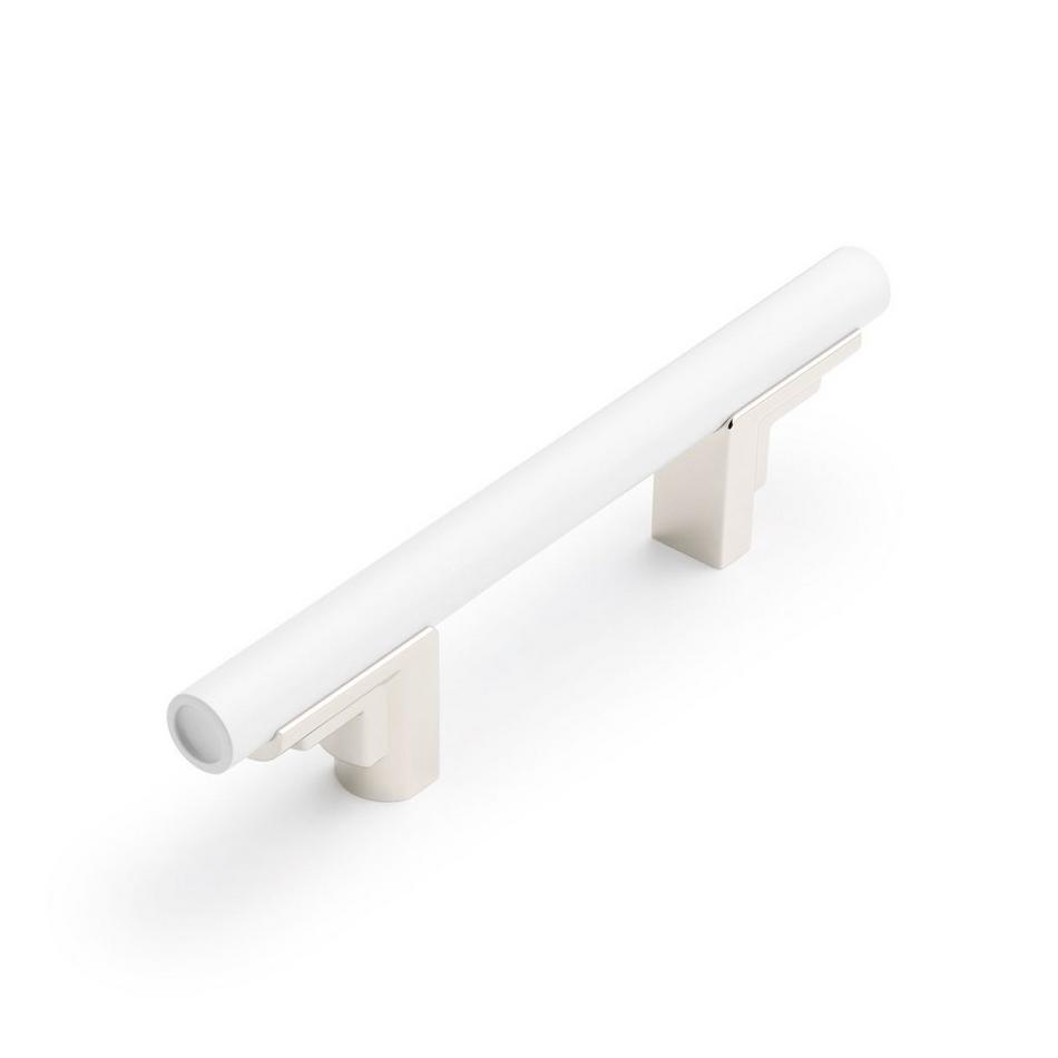 3" Anberlin Two Tone Cabinet Pull Matte White - Polished Nickel, , large image number 0