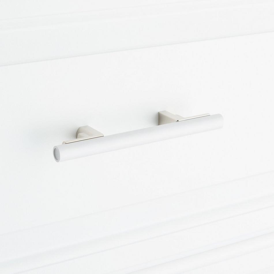 3" Anberlin Two Tone Cabinet Pull Matte White - Polished Nickel, , large image number 5