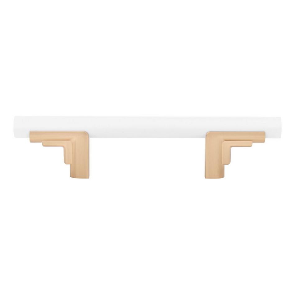 3" Anberlin Two Tone Cabinet Pull Matte White - Champagne Bronze, , large image number 2