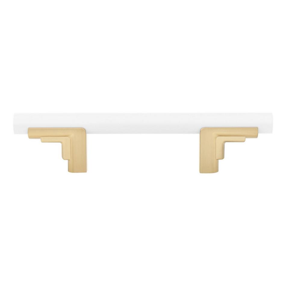 3" Anberlin Two Tone Cabinet Pull Matte White - Golden Champagne, , large image number 2