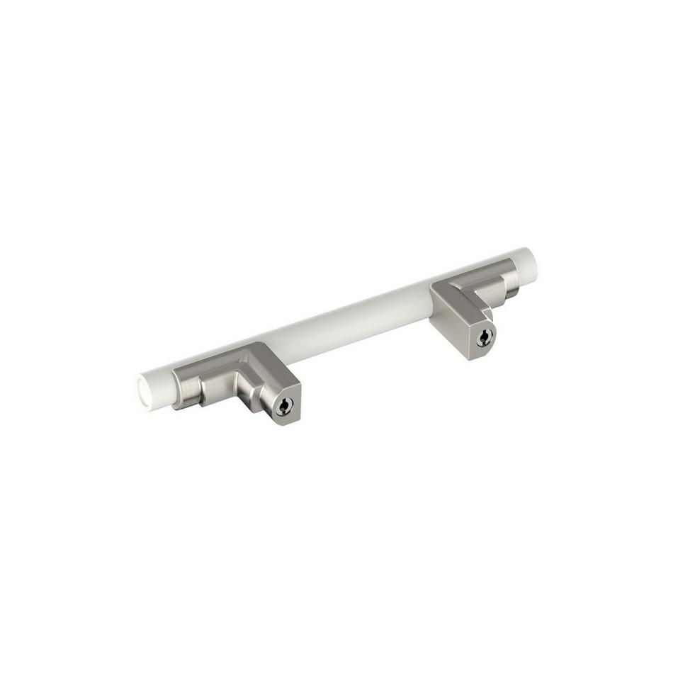 3" Anberlin Two Tone Cabinet Pull Matte White - Satin Nickel, , large image number 3