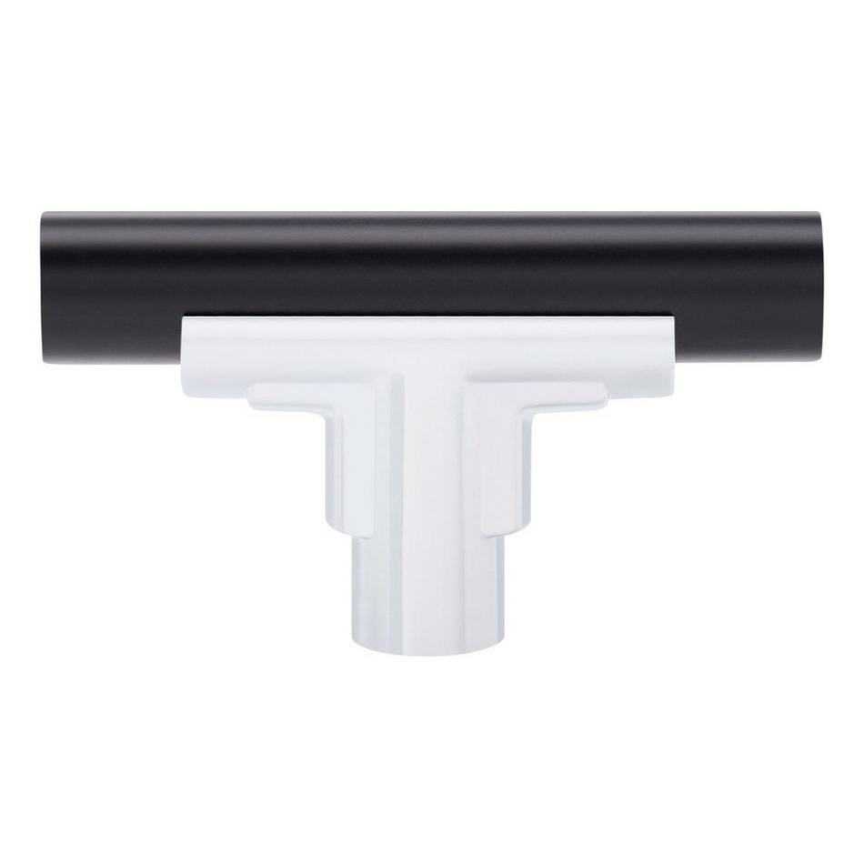 Anberlin T-Shaped Two Tone Cabinet Knob Matte Black - Polished Chrome, , large image number 2