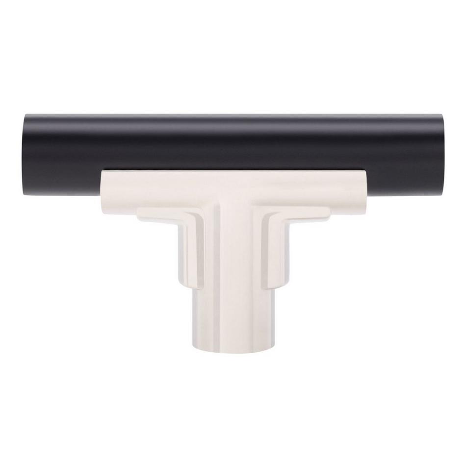 Anberlin T-Shaped Two Tone Cabinet Knob Matte Black - Polished Nickel, , large image number 2