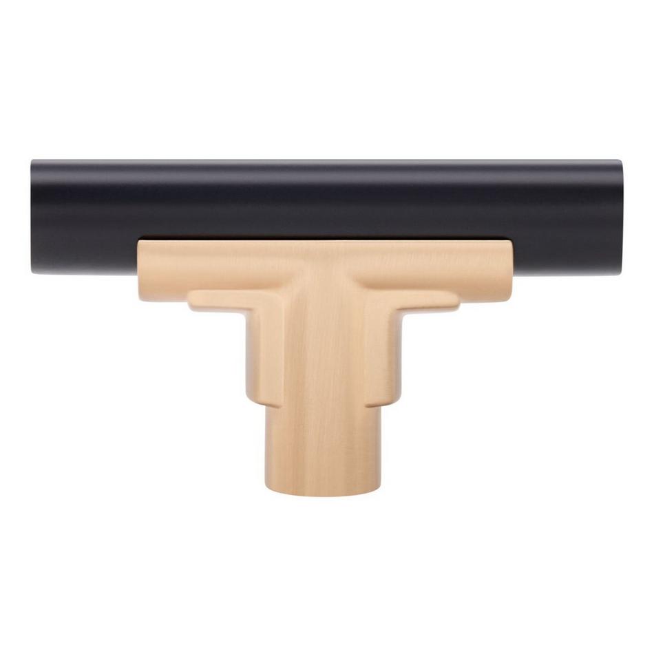 Anberlin T-Shaped Two Tone Cabinet Knob Matte Black - Champagne Bronze, , large image number 2