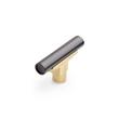 Anberlin T-Shaped Two Tone Cabinet Knob Matte Black - Golden Champagne, , large image number 0