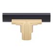 Anberlin T-Shaped Two Tone Cabinet Knob Matte Black - Golden Champagne, , large image number 2