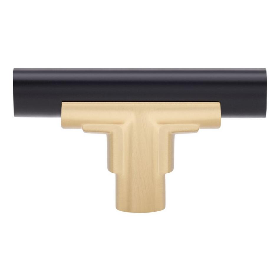 Anberlin T-Shaped Two Tone Cabinet Knob Matte Black - Golden Champagne, , large image number 2