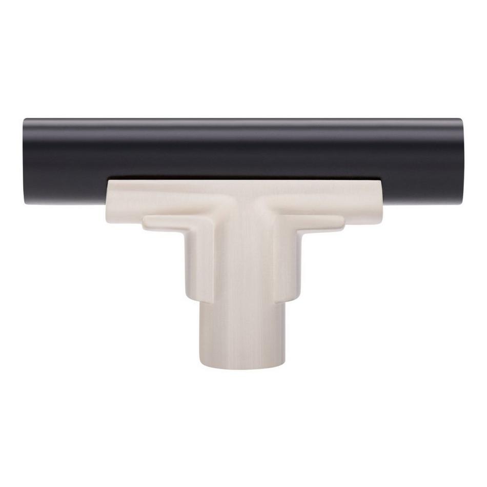 Anberlin T-Shaped Two Tone Cabinet Knob Matte Black - Satin Nickel, , large image number 2