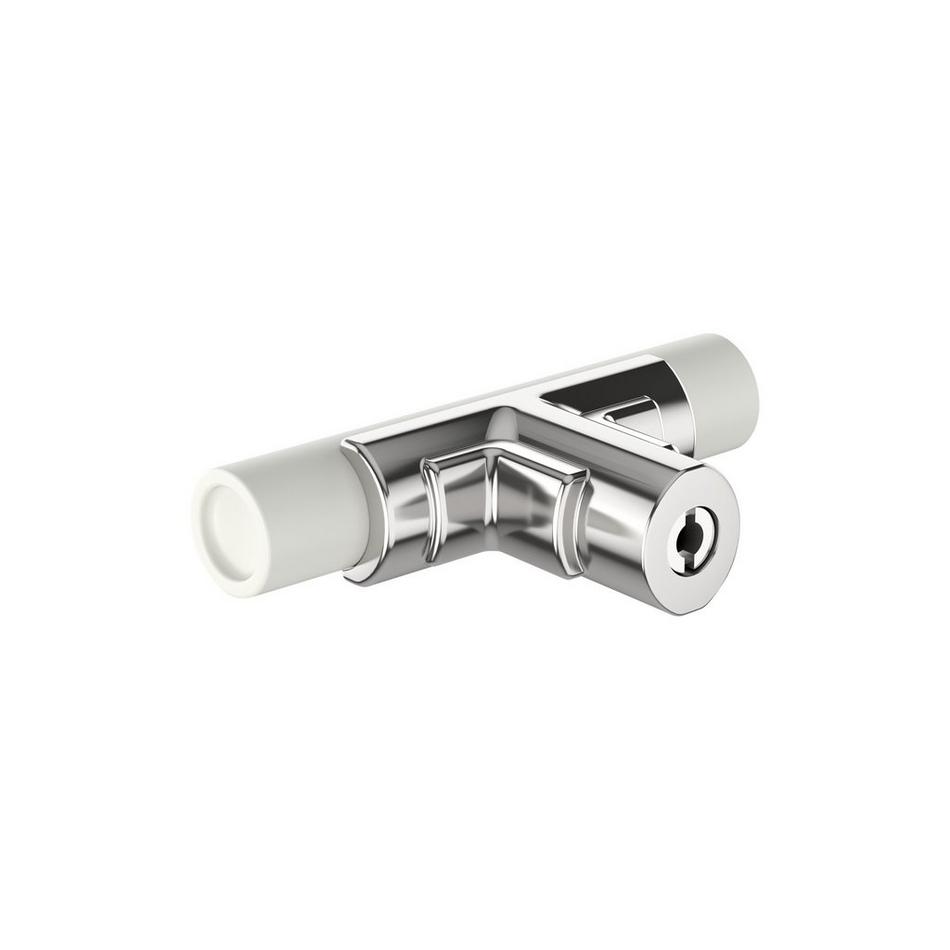 Anberlin T-Shaped Two Tone Cabinet Knob Matte White - Polished Chrome, , large image number 2