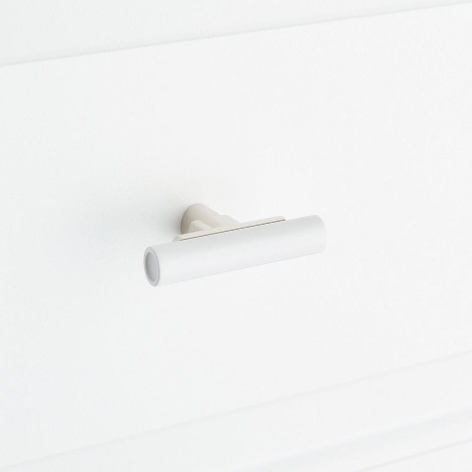 Anberlin T-Shaped Two Tone Cabinet Knob Matte White - Polished Nickel, , large image number 5